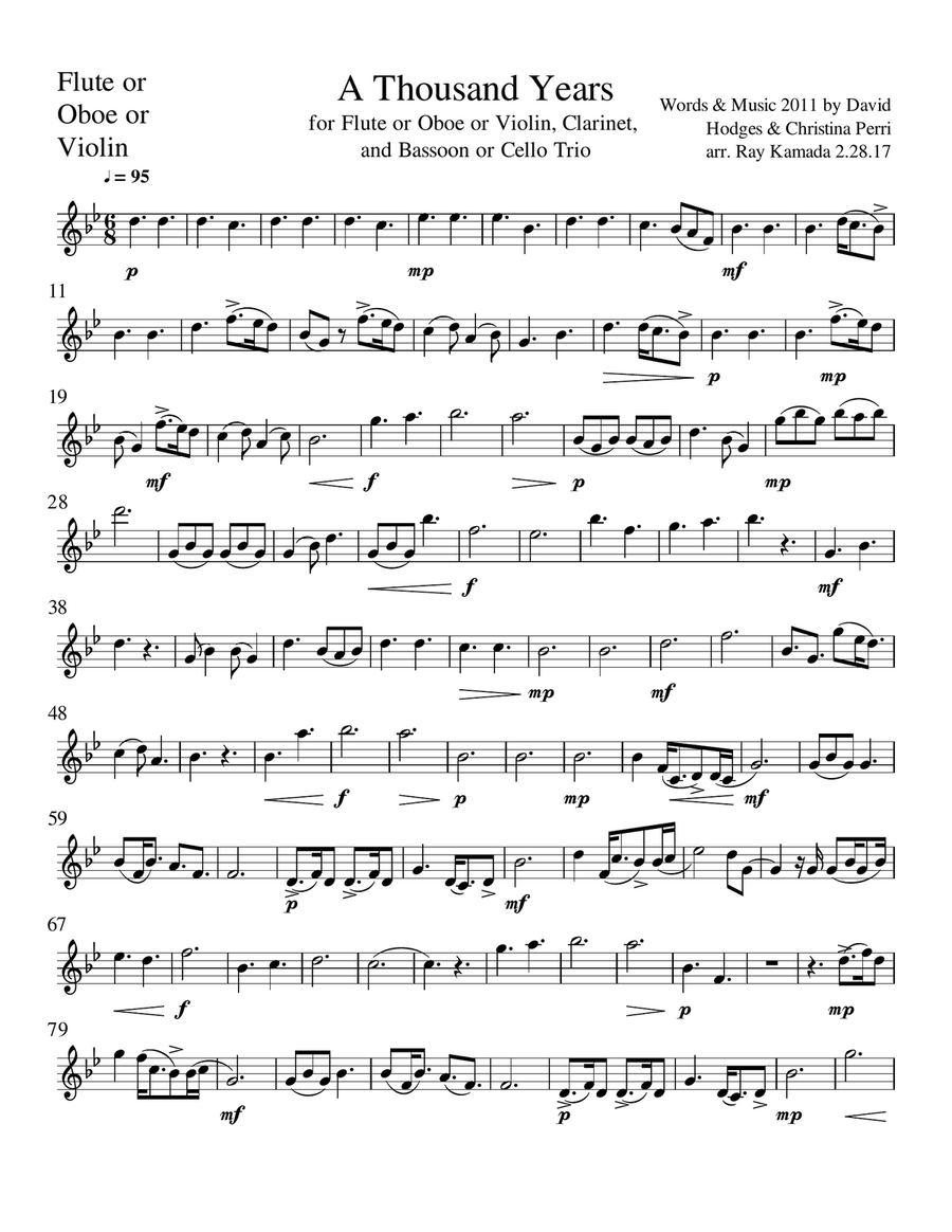 A Thousand Years Small Ensemble scores gallery preview page 5