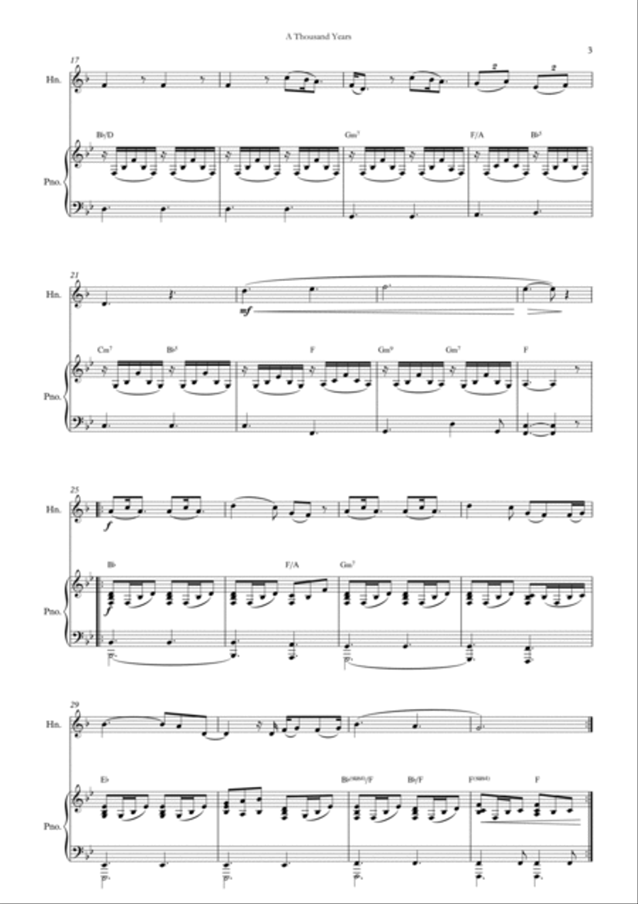 A Thousand Years Horn scores gallery preview page 4
