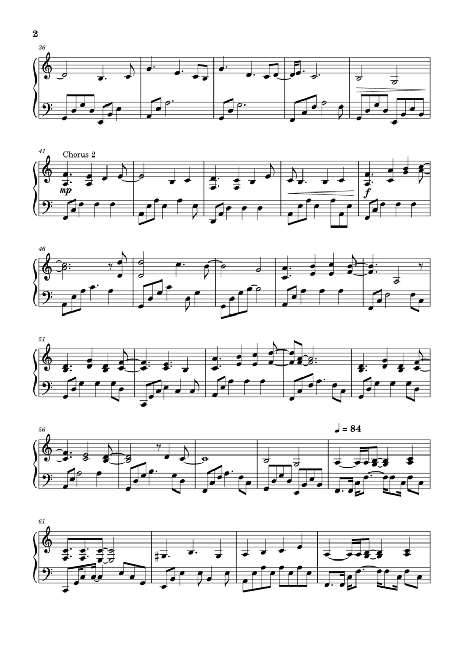 The Last Song I'm Wasting On You Easy Piano scores gallery preview page 2