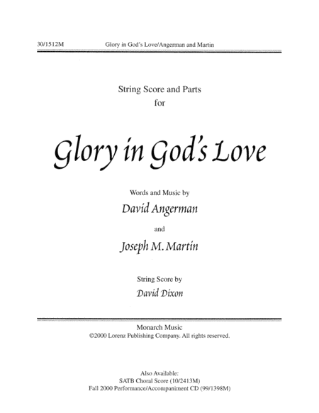 Glory in God's Love - String Score