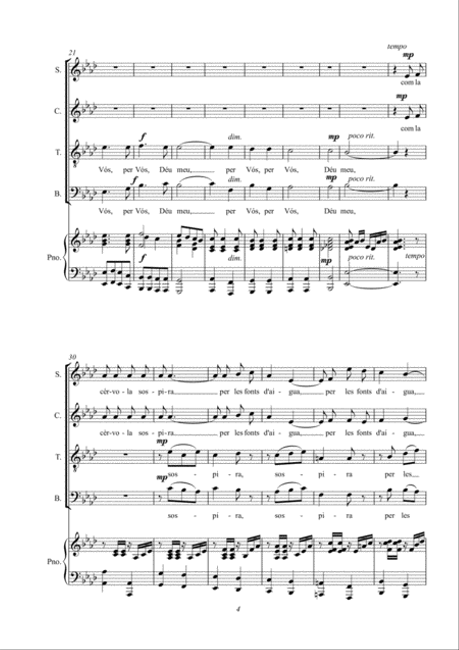 Salm 42: com la cèrvola sospira per les fonts d'aigua 4-Part scores gallery preview page 6