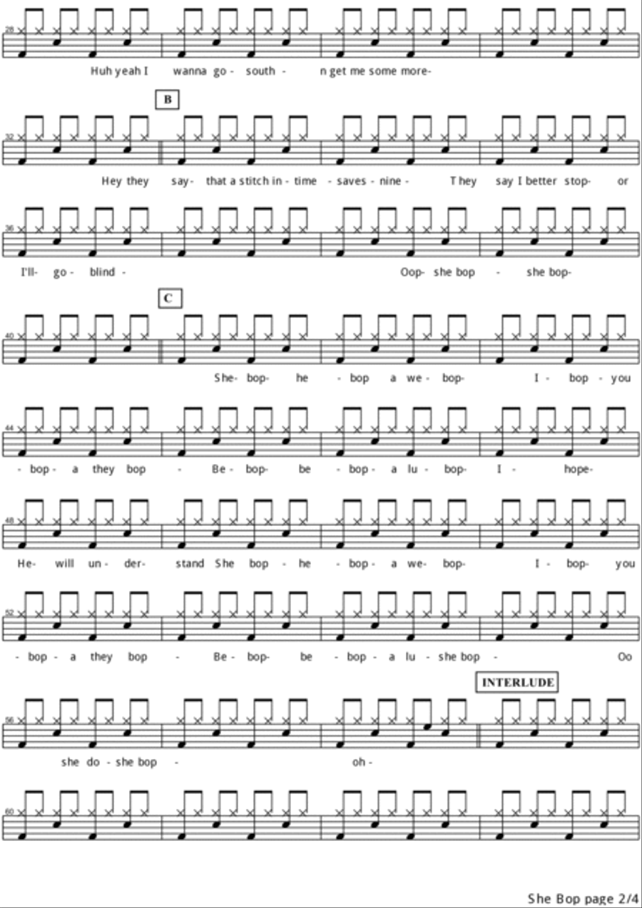 She Bop Drum Set scores gallery preview page 2