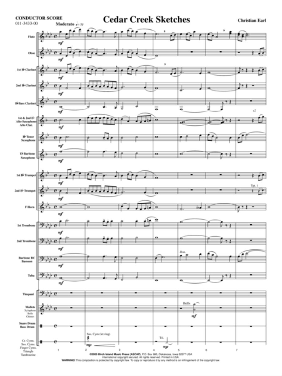Cedar Creek Sketches Cedar Creek Sketches Concert Band scores gallery preview page 2