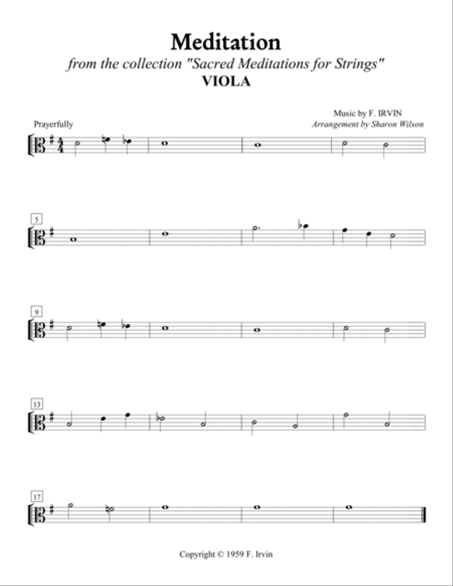 Meditation (Easy String Quartet) String Quartet scores gallery preview page 4
