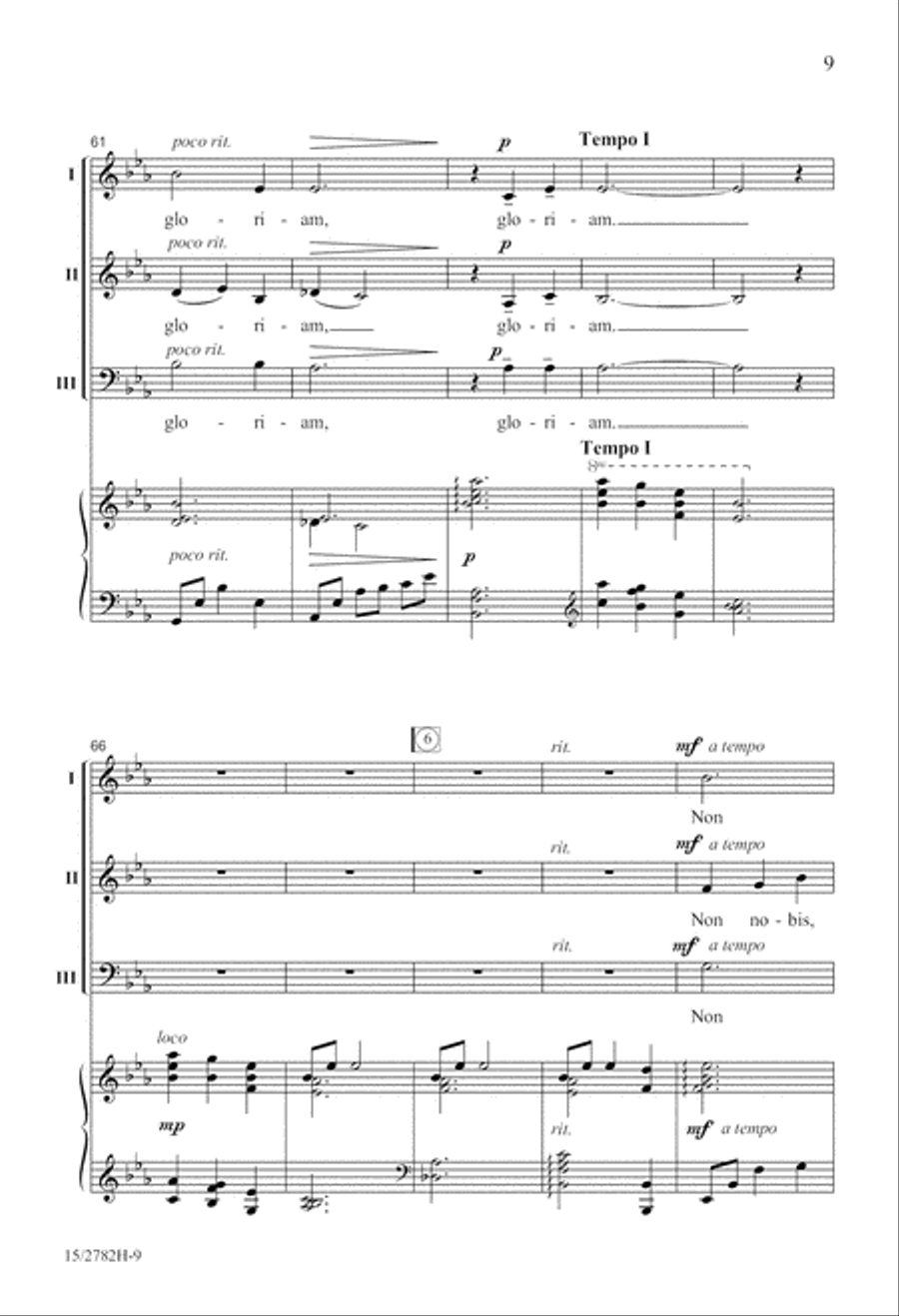 Non Nobis, Domine 3-Part scores gallery preview page 9