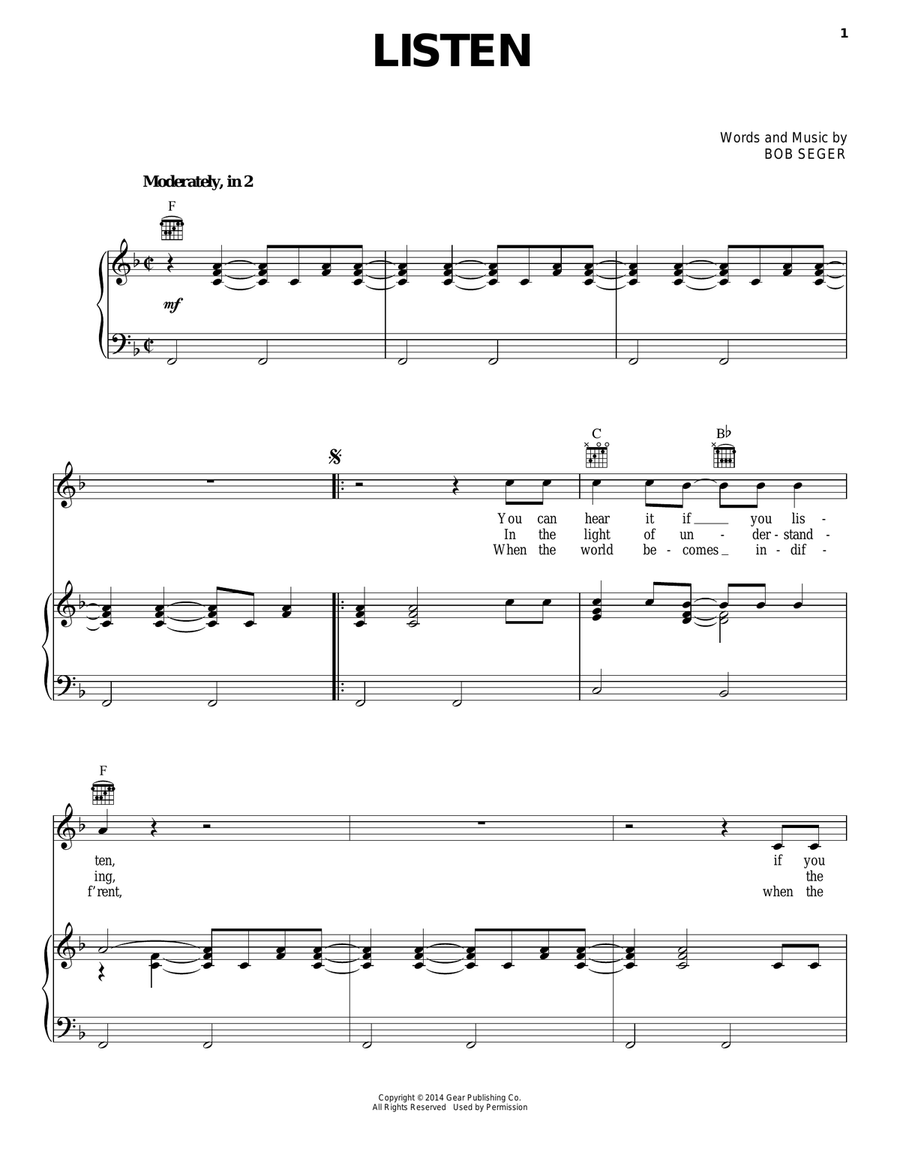 Listen Acoustic Guitar scores gallery preview page 1