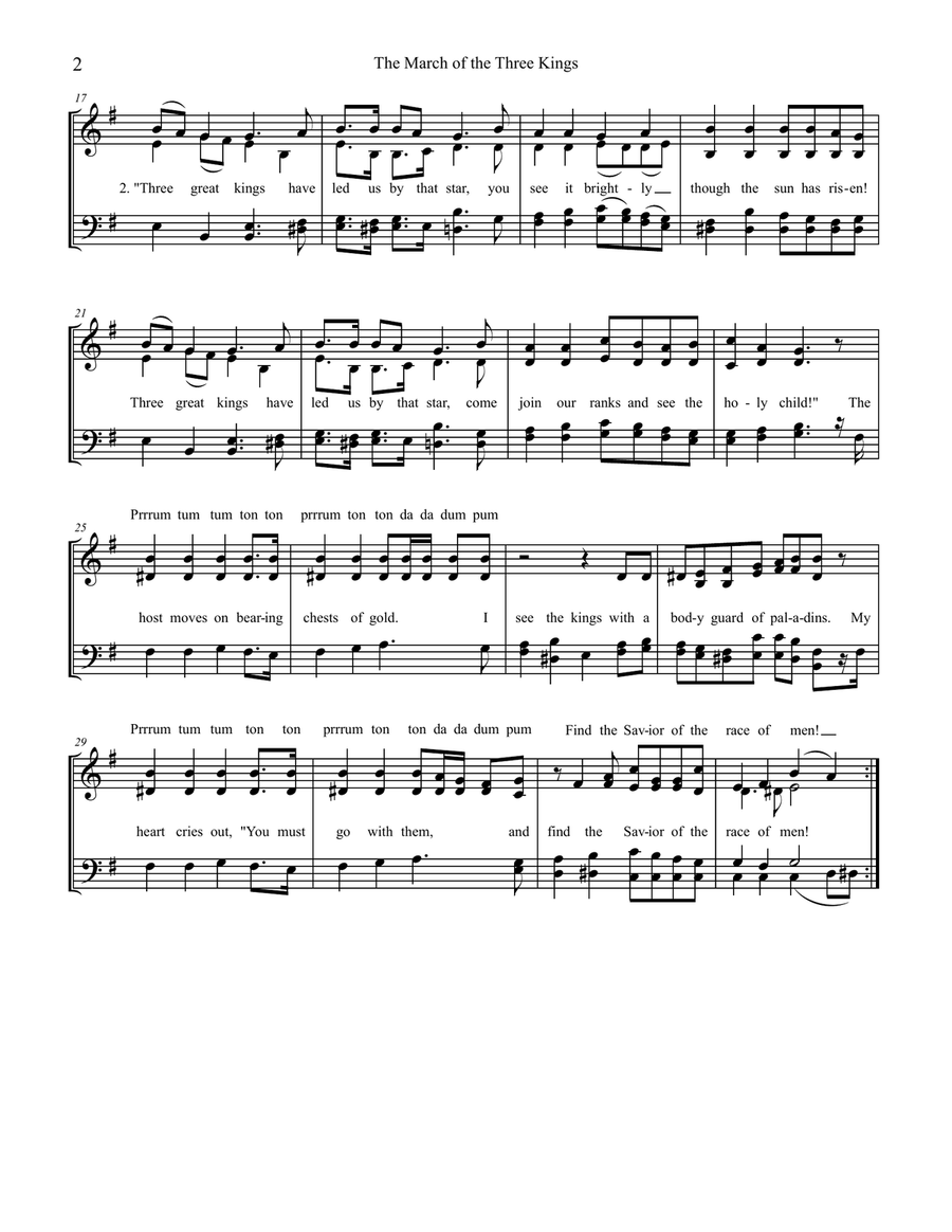 The March of the Three Kings, A Christmas Fantasy : SATB Acapella 4-Part scores gallery preview page 2