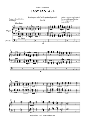 Easy Fanfare, Op. 94 (Organ Solo) by Vidas Pinkevicius (2022)