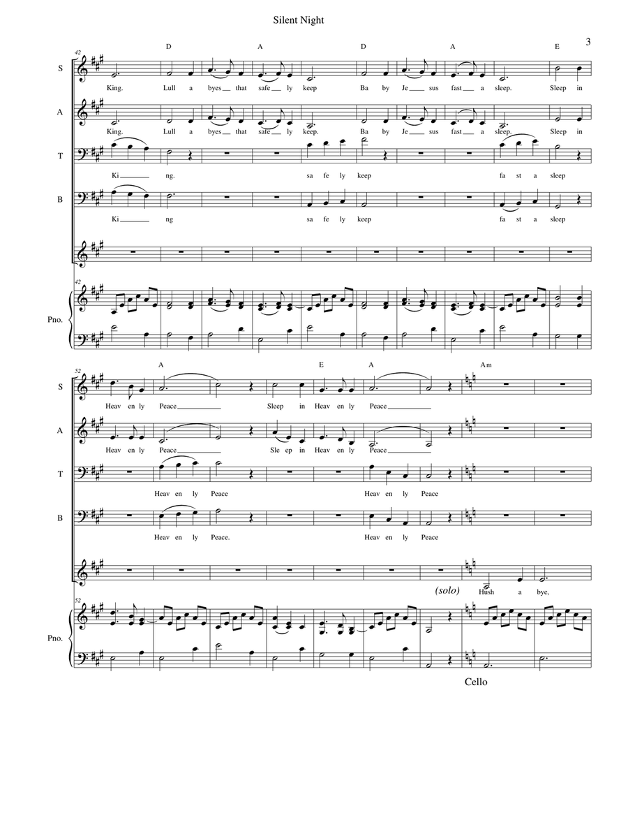 Silent Night aka Mary's Lullaby Choir scores gallery preview page 3