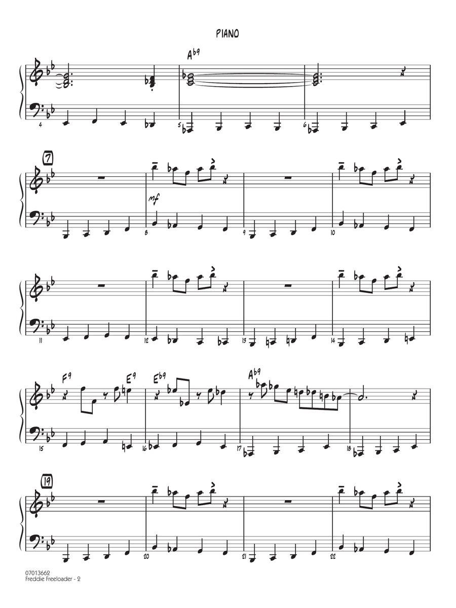 Freddie Freeloader (arr. Rick Stitzel) - Piano Jazz Ensemble scores gallery preview page 2