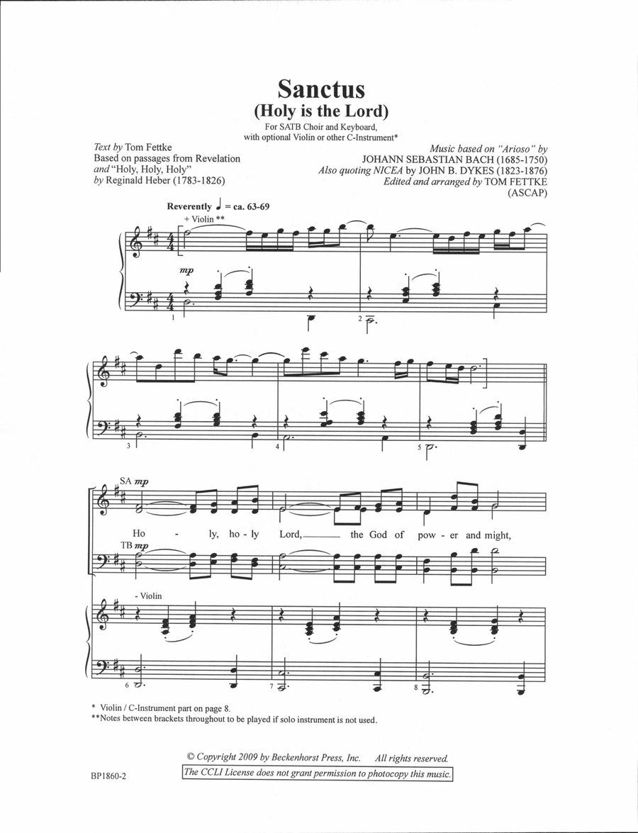 Sanctus (Holy Is the Lord) 4-Part scores gallery preview page 2