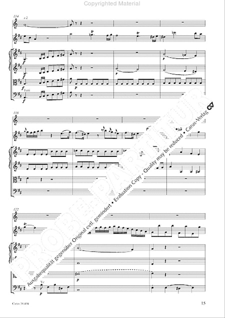 Concerto for Flute in D major (Concerto per il Flauto traverso in D / Flotenkonzert in D) Flute Solo scores gallery preview page 17