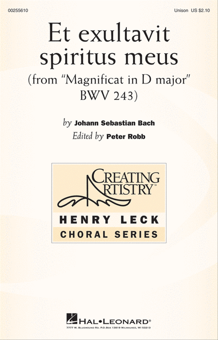 Et exultavit spiritus meus (from “Magnificat in D Major” BWV 243) Unison Choir scores gallery preview page 1