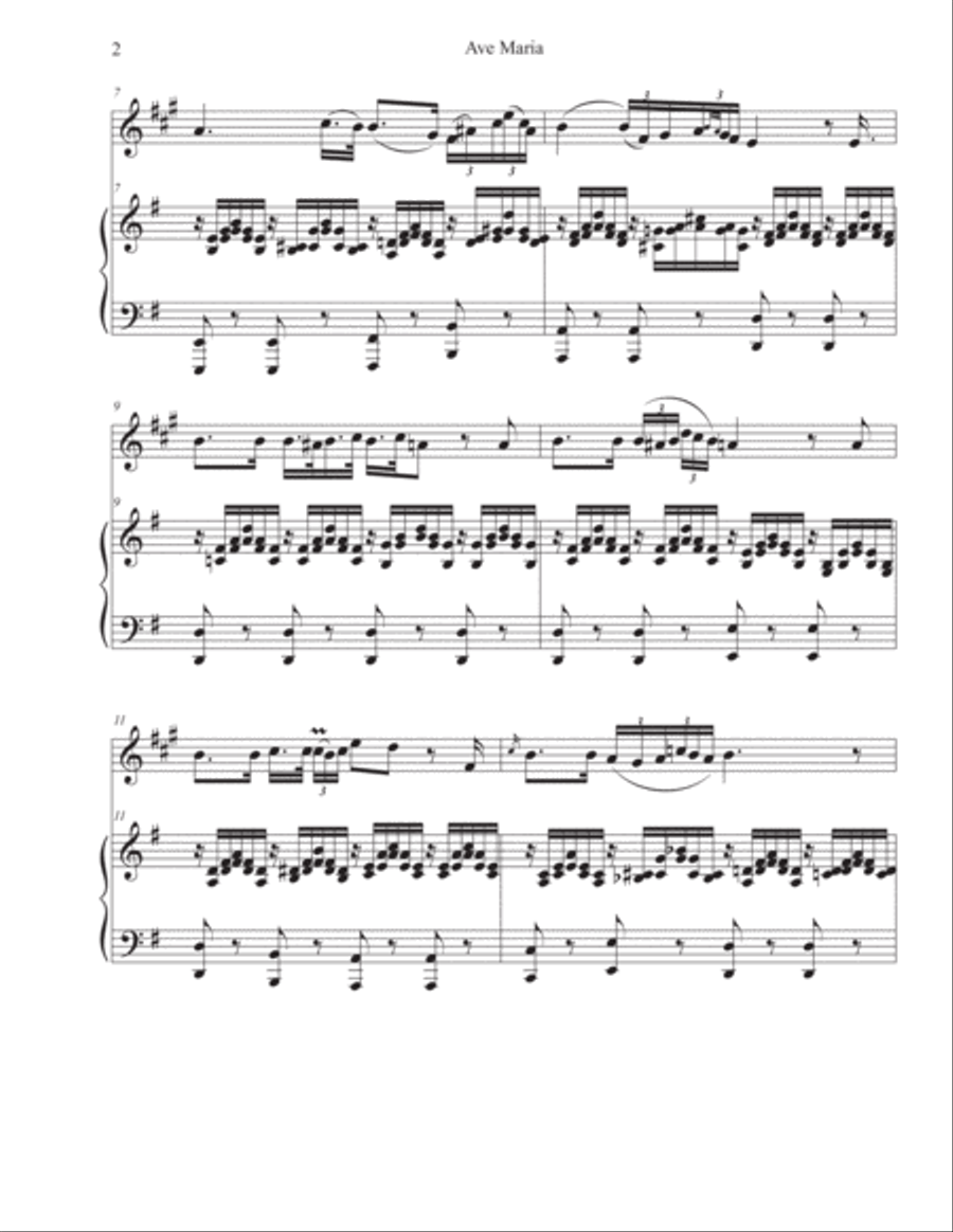Ave Maria (Schubert) B-Flat Trumpet scores gallery preview page 2