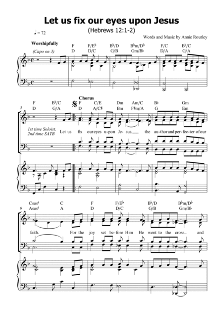 Let us fix our eyes upon Jesus 4-Part scores gallery preview page 2