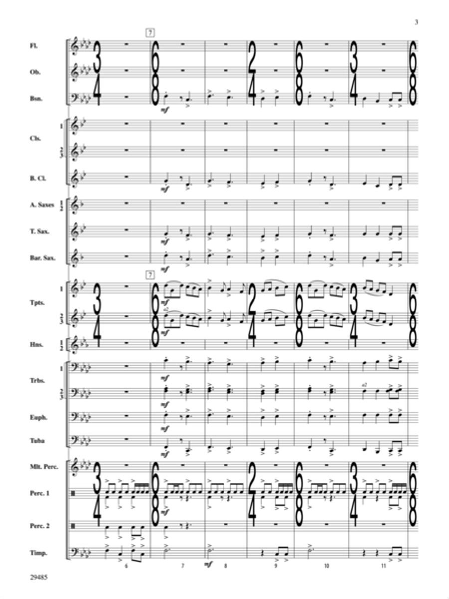 McKenzie River Quest (Score only) Concert Band scores gallery preview page 3