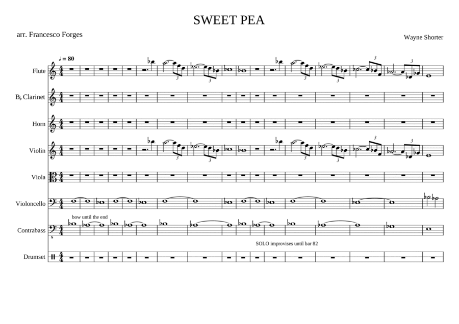 Sweet Pea - Score Only Sweet Pea - Score Only Jazz Ensemble scores gallery preview page 1