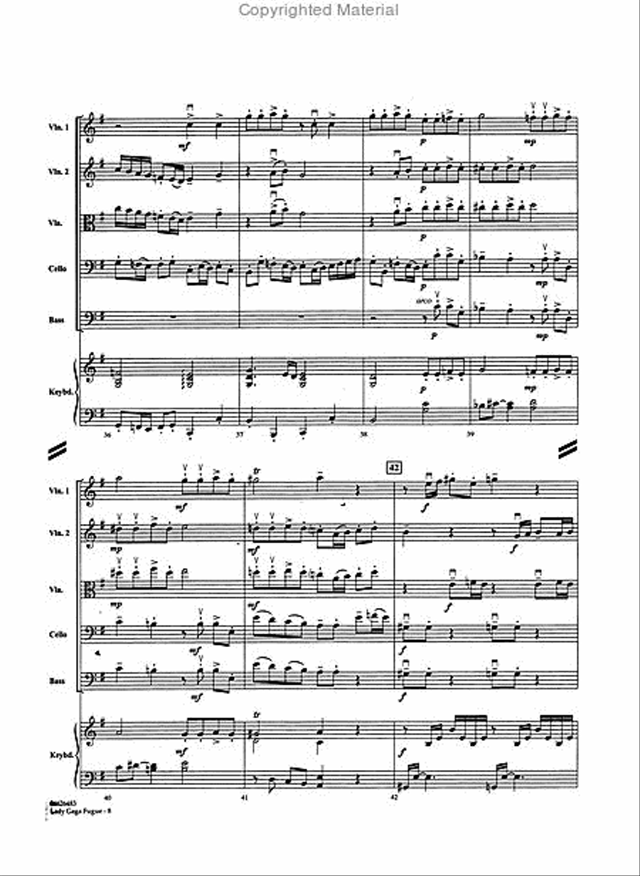 Lady Gaga Fugue Lady Gaga Fugue String Orchestra scores gallery preview page 3