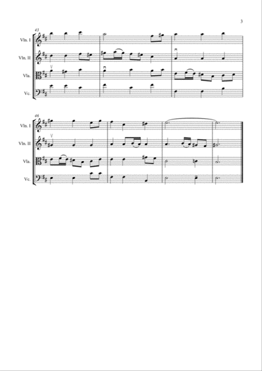 Away in a Manger String Quartet scores gallery preview page 3