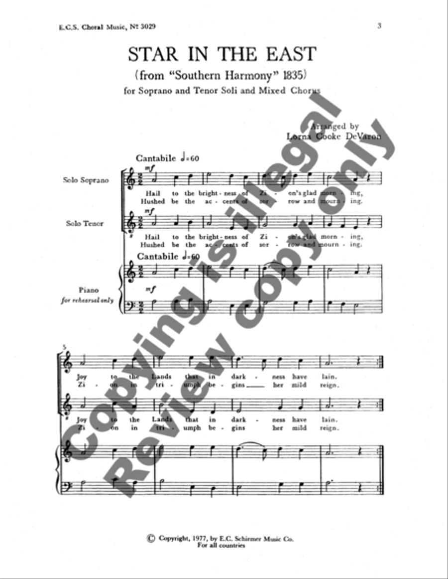 Star in the East Star in the East 4-Part scores gallery preview page 8