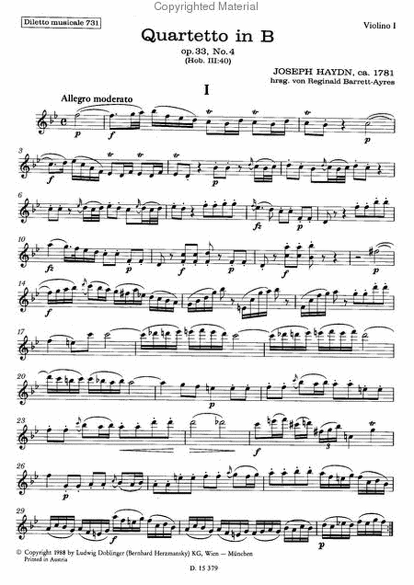 Streichquartett B-Dur op. 33 / 4