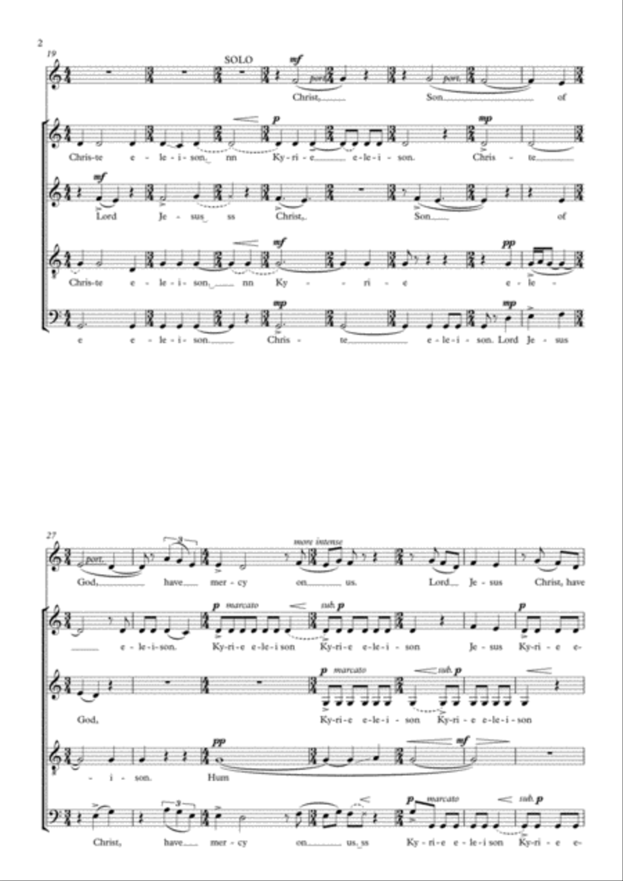 Kyrie (Lord Jesus) 4-Part scores gallery preview page 4