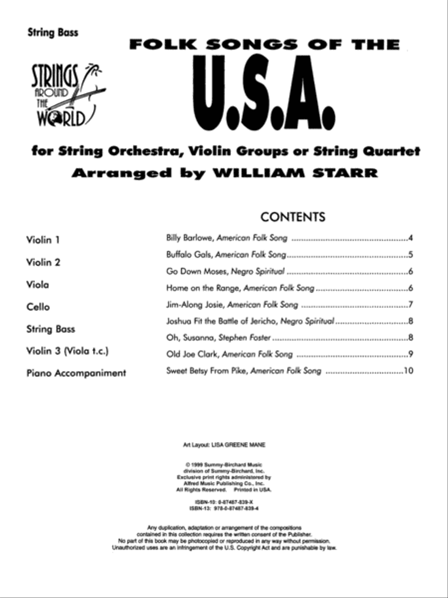 Strings Around the World -- Folk Songs of the U.S.A. String Orchestra scores gallery preview page 2