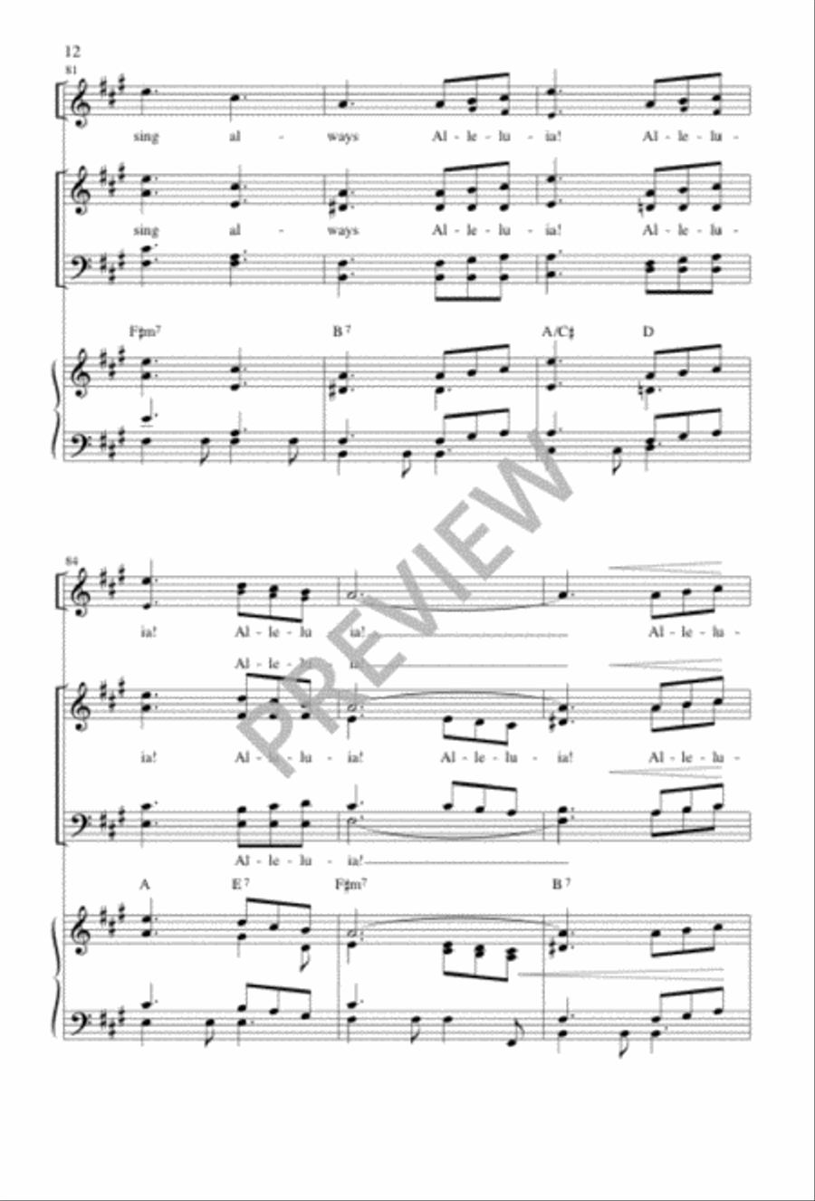 When, in Our Music, God Is Glorified 4-Part scores gallery preview page 13