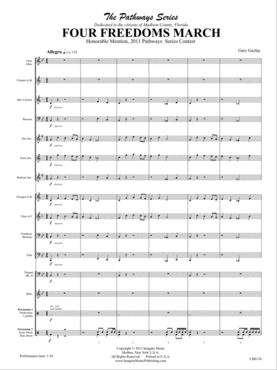Four Freedoms March Concert Band scores gallery preview page 3