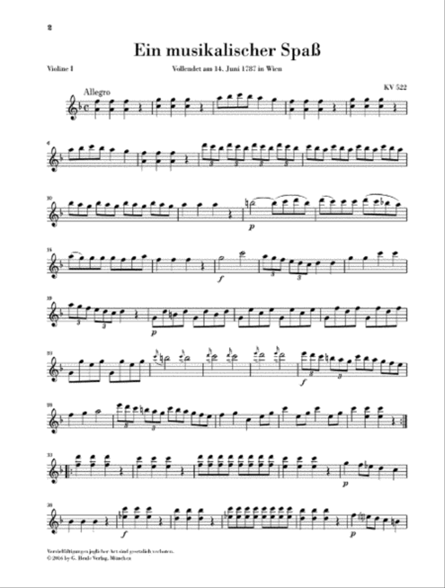 A Musical Joke K. 522 Horn scores gallery preview page 2