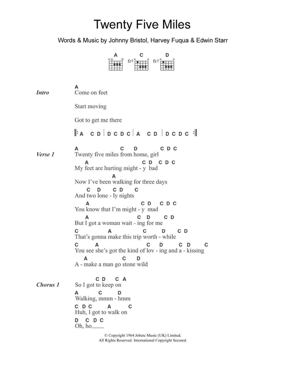 Twenty Five Miles Twenty Five Miles Easy Guitar scores gallery preview page 1