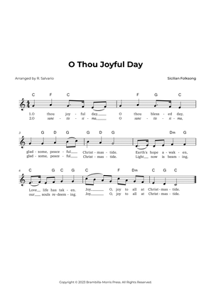 O Thou Joyful Day (Key of C Major)