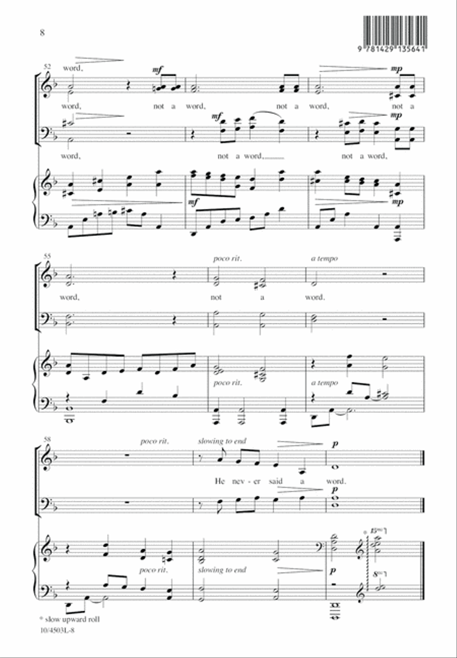 He Never Said a Mumbalin' Word 4-Part scores gallery preview page 8