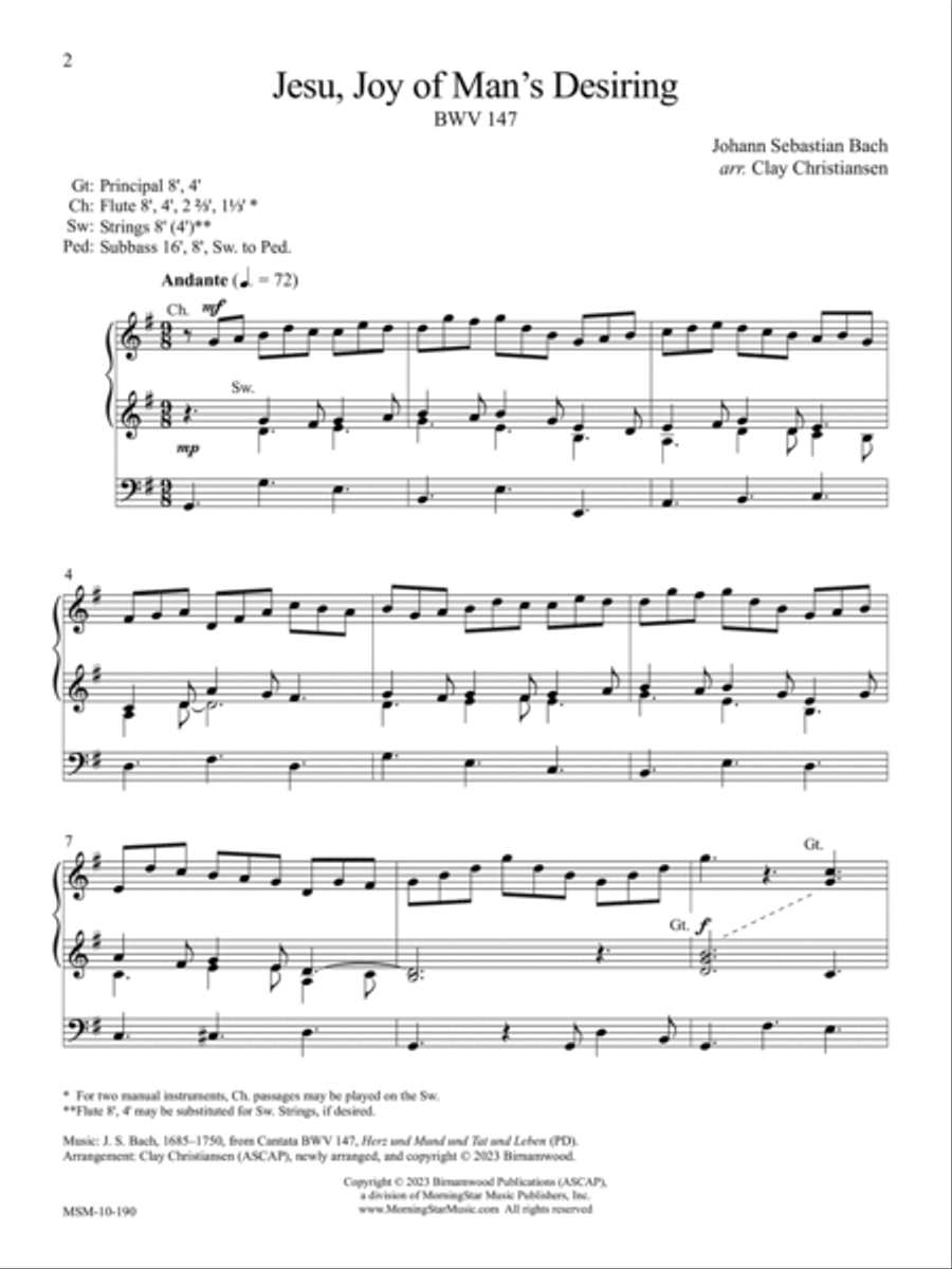 Jesu, Joy of Man's Desiring Organ Solo scores gallery preview page 2