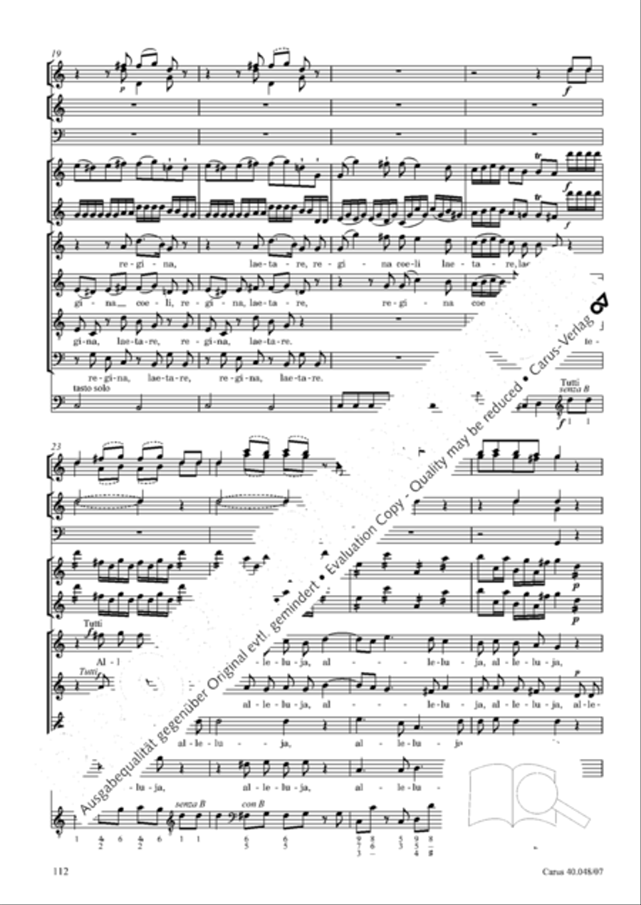 Regina coeli in B-Flat Major, K. 127 4-Part scores gallery preview page 113