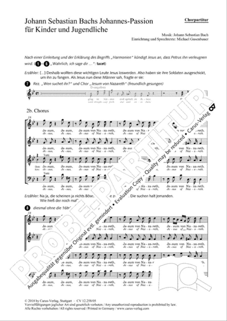 Johann Sebastian Bachs Johannes-Passion fur Kinder und Jugendliche STB scores gallery preview page 3