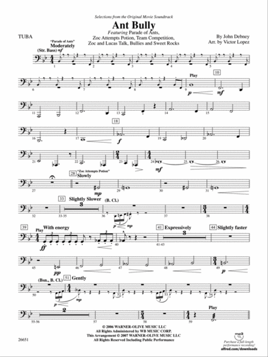 The Ant Bully: Tuba Full Orchestra scores gallery preview page 1