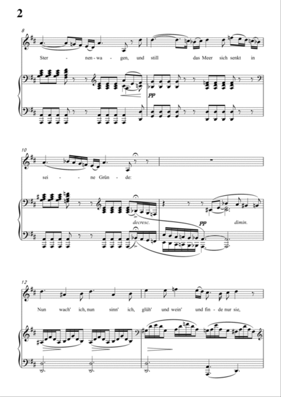 Schubert-Sonnet III in D for Vocal and Piano Voice scores gallery preview page 3