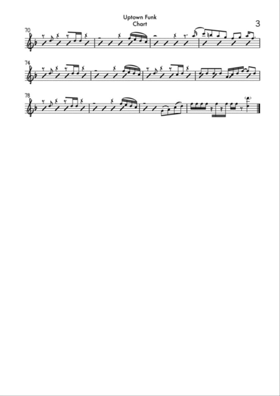 Uptown Funk Tenor Saxophone scores gallery preview page 5