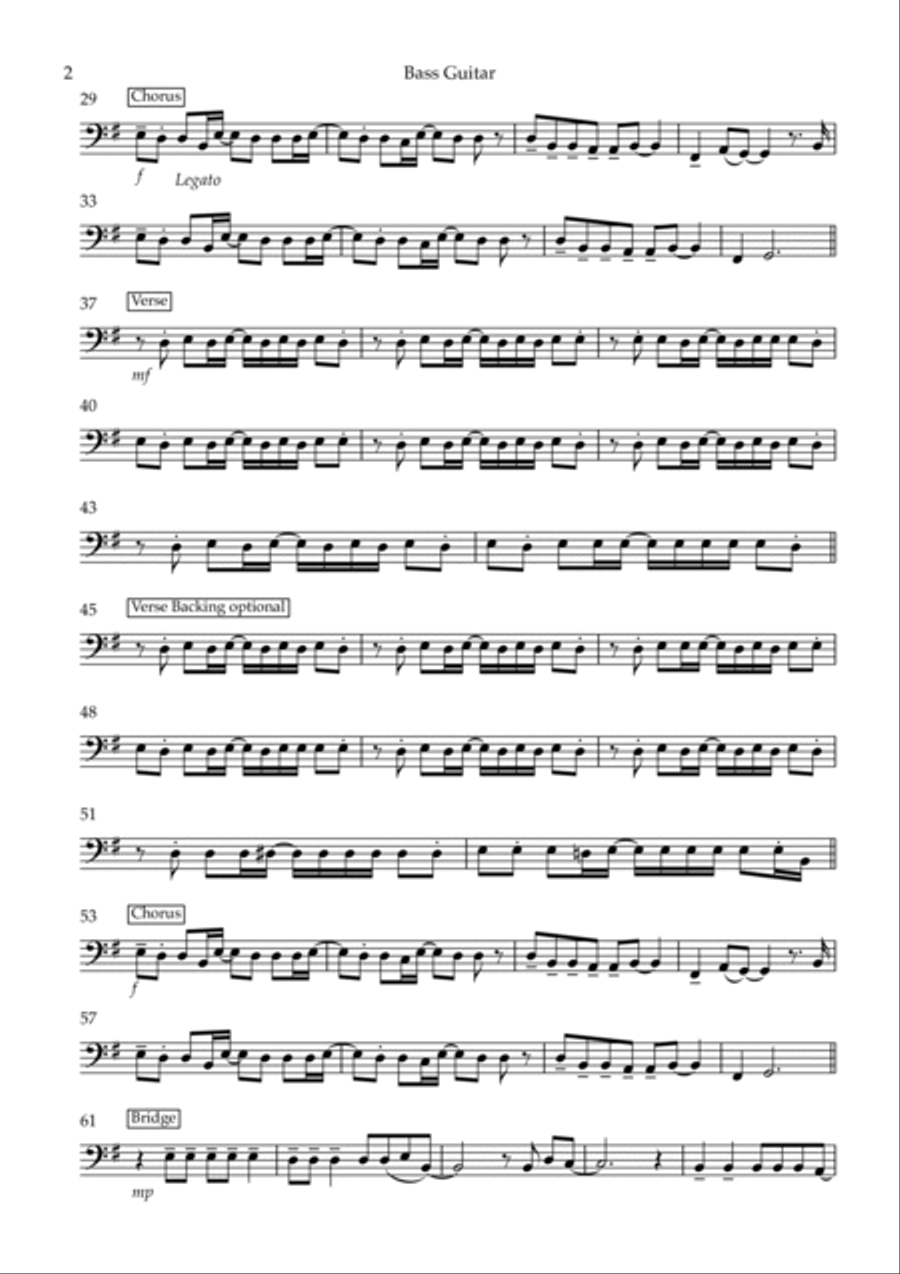 Can't Stop Bass Guitar scores gallery preview page 2