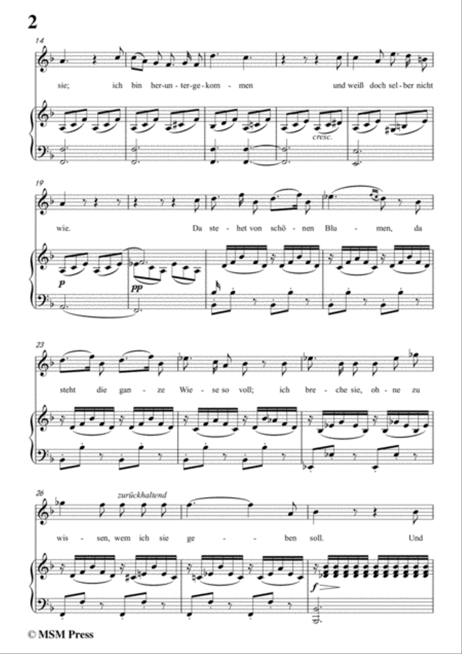 Schubert-Schäfers Klagelied,in d minor,Op.3,No.1,for Voice and Piano Voice Solo scores gallery preview page 4