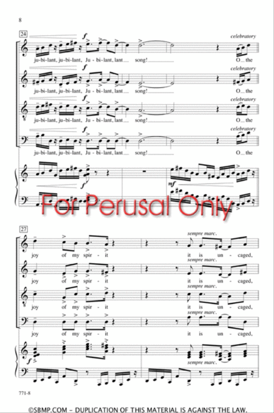 My Spirit Is Uncaged - SATB Octavo 4-Part scores gallery preview page 7