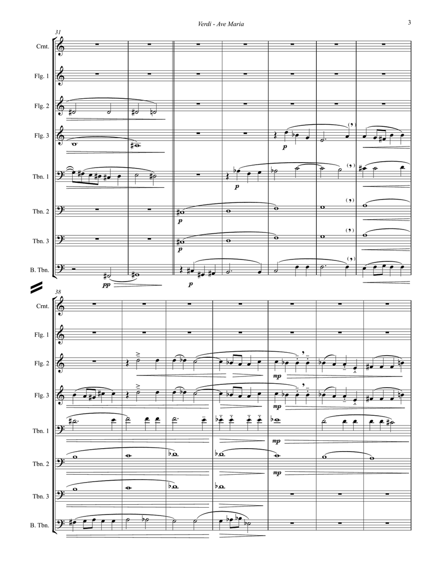 Ave Maria from Quattro Pezzi Sacri for 8-part Brass Ensemble Brass Ensemble scores gallery preview page 3