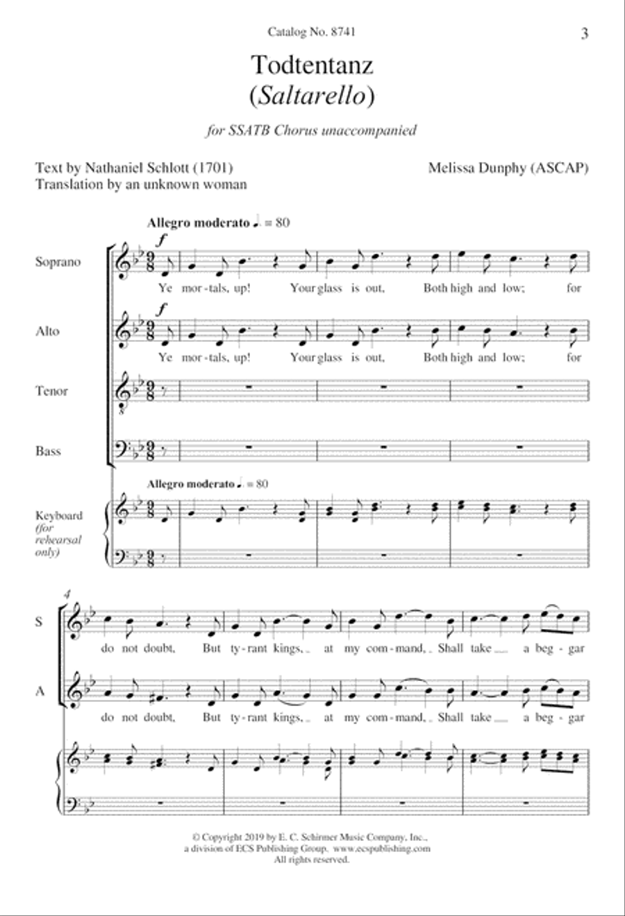 Todtentantz from Suite Remembrance SSATB scores gallery preview page 2