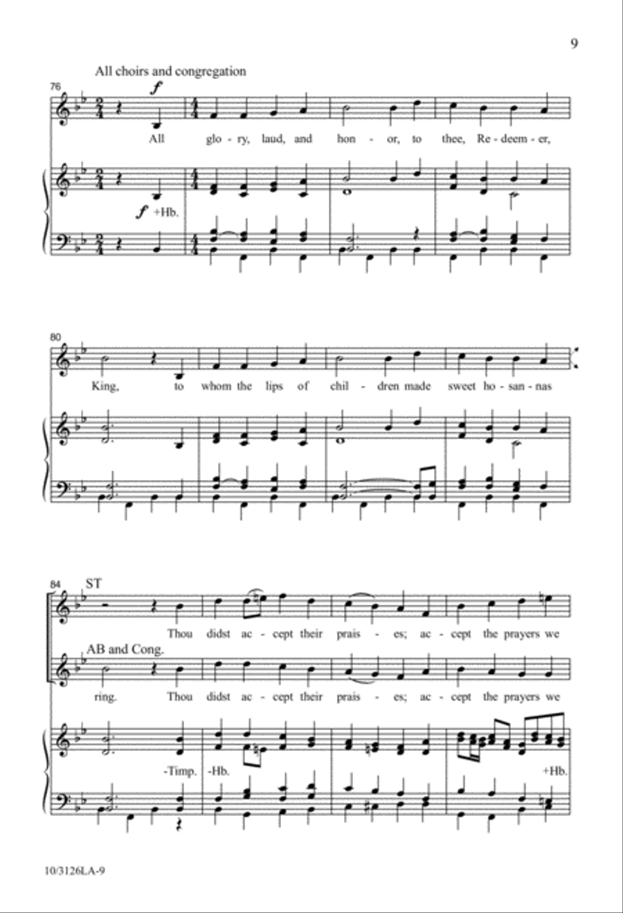 All Glory, Laud , and Honor 4-Part scores gallery preview page 7