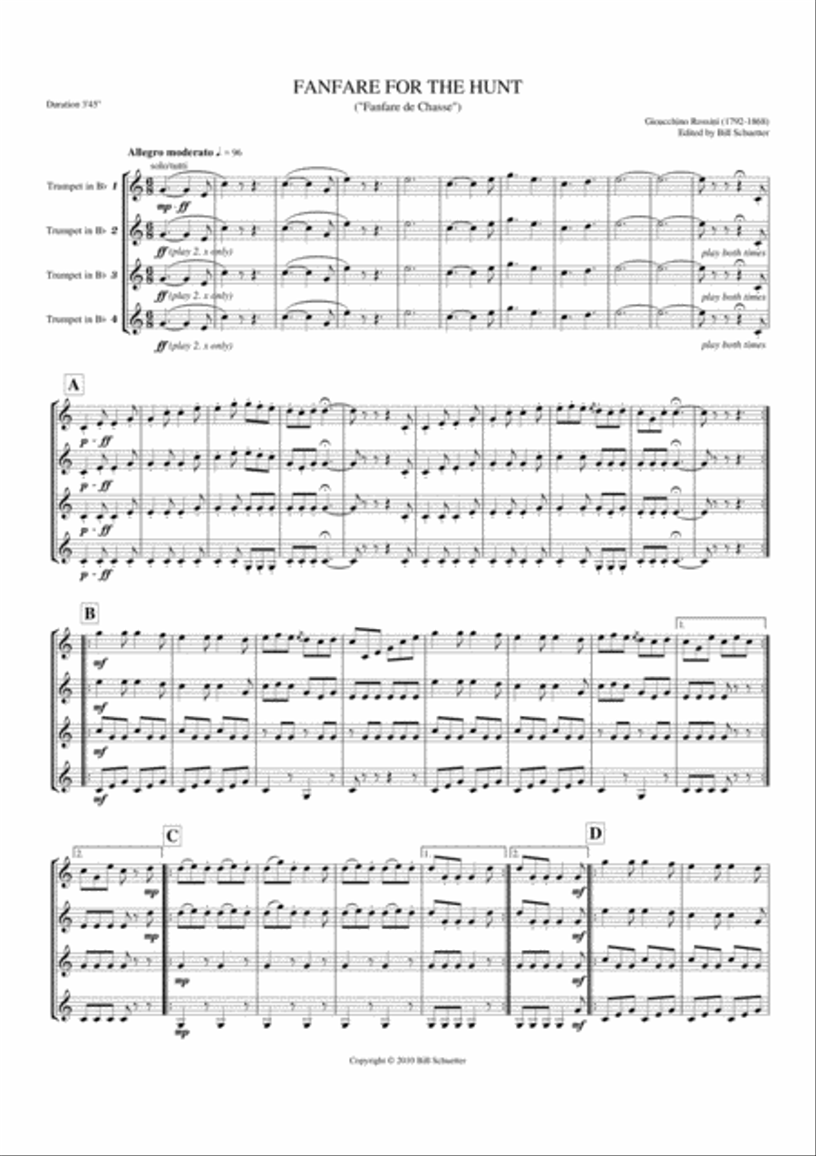 Fanfare for the Hunt Trumpet scores gallery preview page 1