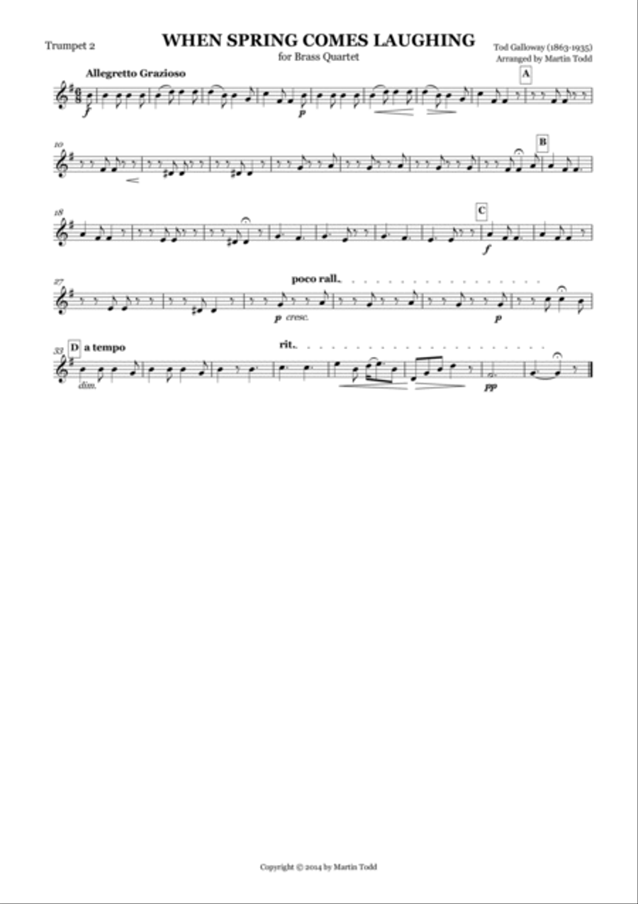 When Spring Comes Laughing for Brass Quartet Brass Quartet scores gallery preview page 4