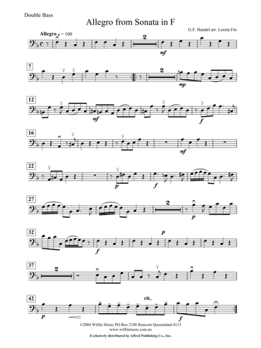 Allegro from Sonata in F: String Bass