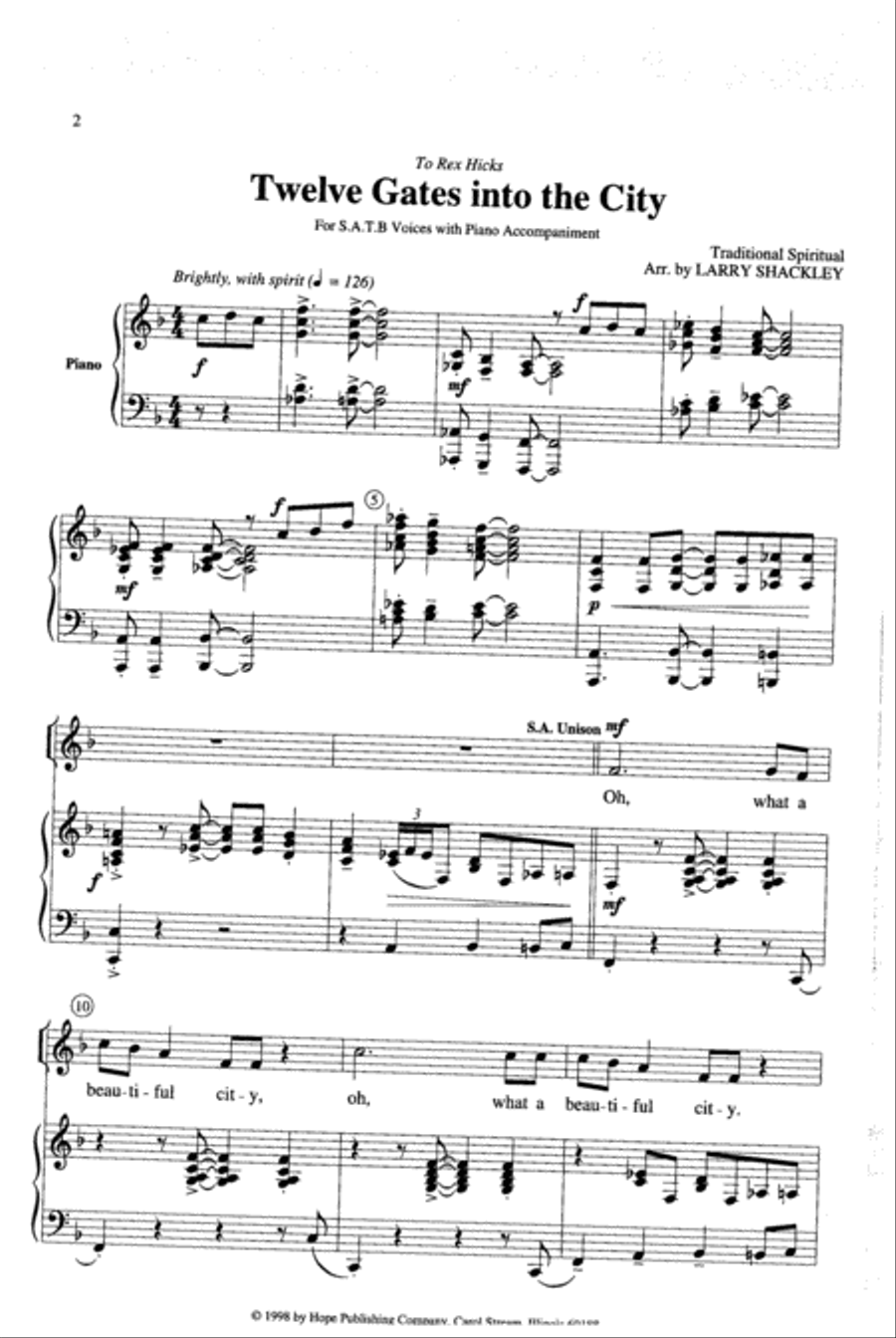 Twelve Gates into the City 4-Part scores gallery preview page 2