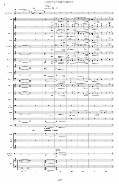 Elegy for Alto Saxophone & Wind Orchestra (score & parts) image number null